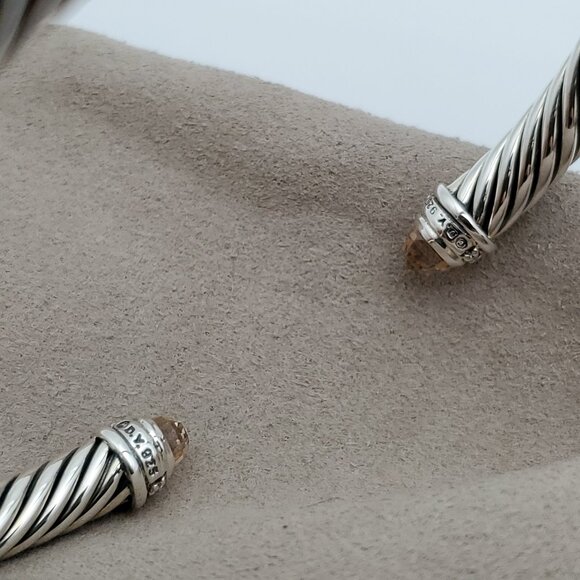 David Yurman 5mmClassic Cable Morganite Bracelet With Diamond - Picture 5 of 6